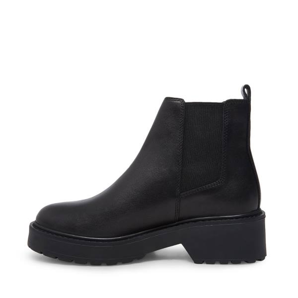 Steve Madden Tyclone Leren Enkellaarsjes Dames Zwart | SM-185AP