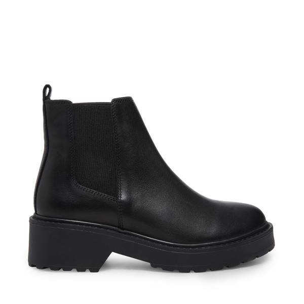 Steve Madden Tyclone Leren Enkellaarsjes Dames Zwart | SM-185AP