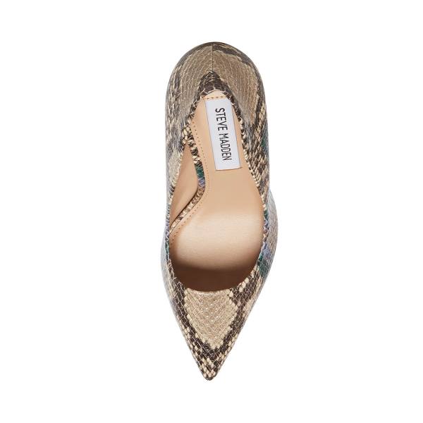 Steve Madden Vala Natural Heel Hakken Dames Beige Blauw | SM-937PE