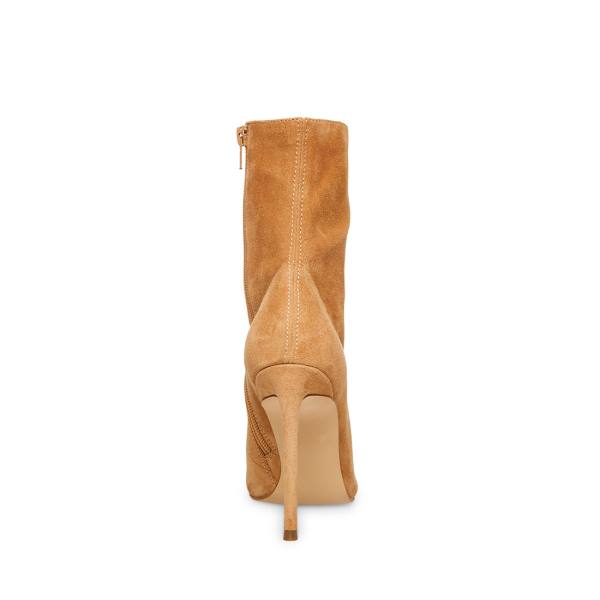 Steve Madden Valency Camel Suede Enkellaarsjes Dames Bruin | SM-526YS