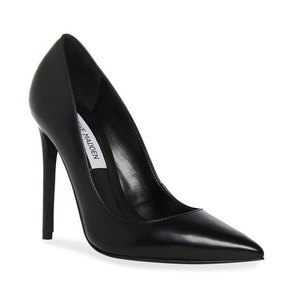 Steve Madden Valentina Leren Heel Hakken Dames Zwart | SM-615EW