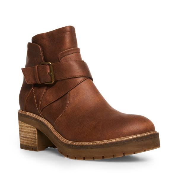 Steve Madden Vanessah Cognac Enkellaarsjes Dames Bruin | SM-217BJ