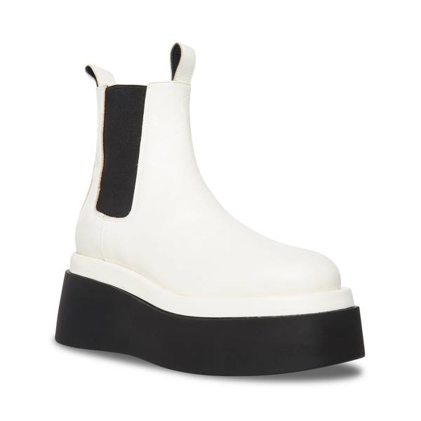 Steve Madden Versus Leren Enkellaarsjes Dames Wit | SM-435XG