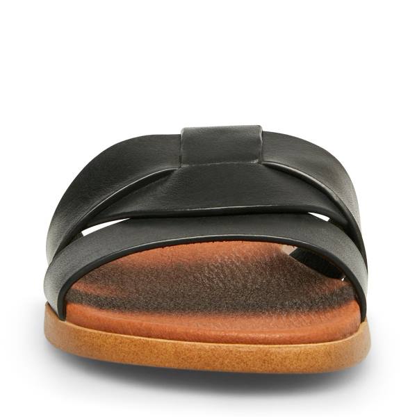 Steve Madden Vivien Leren Sandalen Dames Zwart | SM-635XD