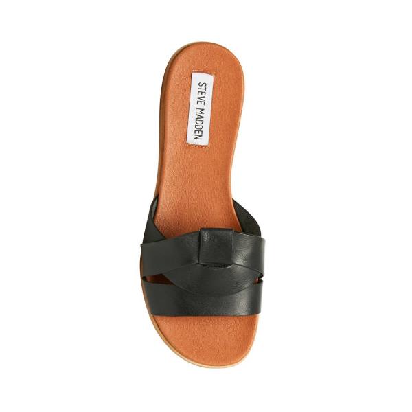 Steve Madden Vivien Leren Sandalen Dames Zwart | SM-635XD