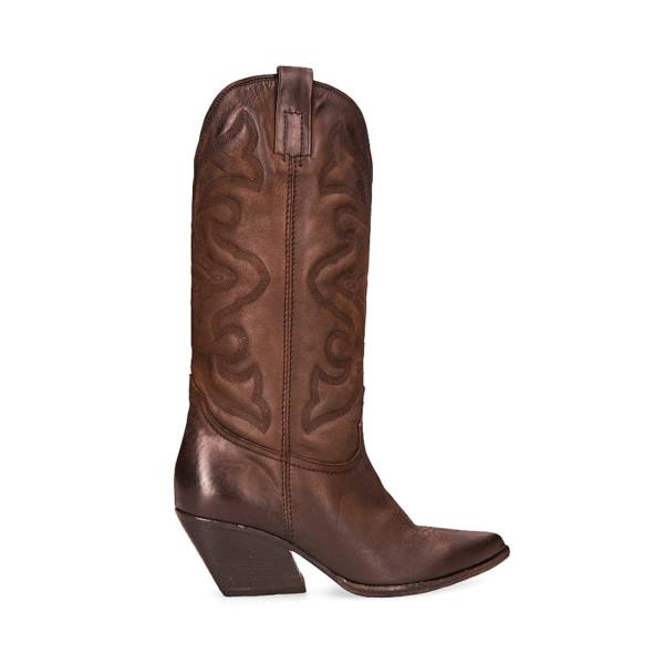 Steve Madden West Leren Laarzen Dames Bruin | SM-673DQ