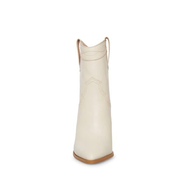 Steve Madden Westyn Bone Leren Enkellaarsjes Dames Beige | SM-482UN