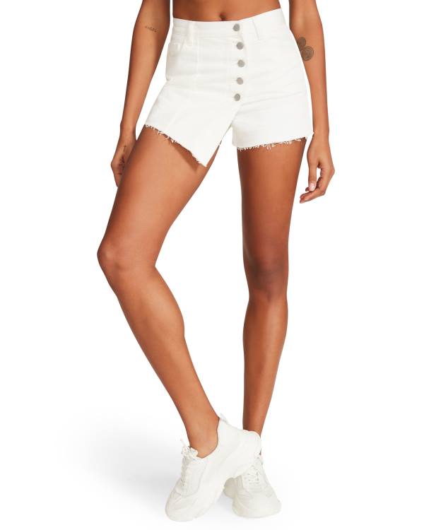 Steve Madden White Denim Skort Korte Broek Dames Wit | SM-649UO