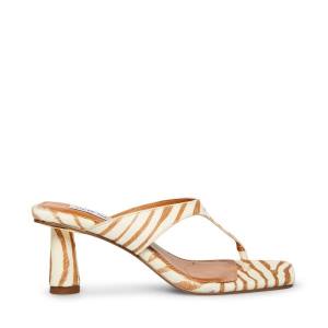 Steve Madden Alexina Tan Pony Heel Hakken Dames Bruin Wit | SM-072TC