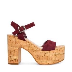 Steve Madden Amarissa Burgundy Suede Heel Hakken Dames Bordeaux | SM-713EV