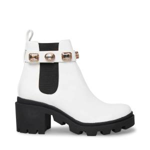 Steve Madden Amulet Enkellaarsjes Dames Wit | SM-913KV