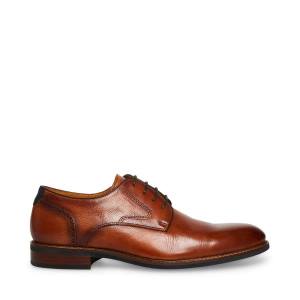 Steve Madden Bannon Cognac Leren Werkschoenen Heren Bruin | SM-974IA