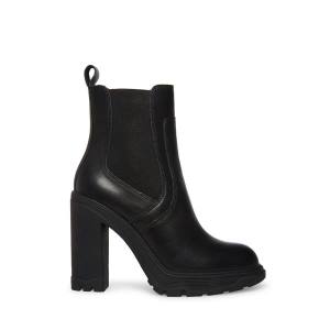 Steve Madden Bonus Leren Enkellaarsjes Dames Zwart | SM-472IJ