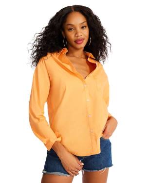 Steve Madden Bright Button Down Topjes Dames Oranje | SM-921UJ