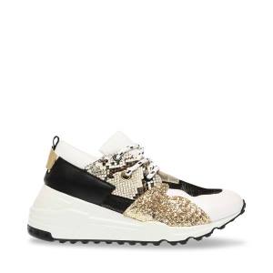 Steve Madden Cliff Leren Sneakers Dames Wit Goud | SM-173NS