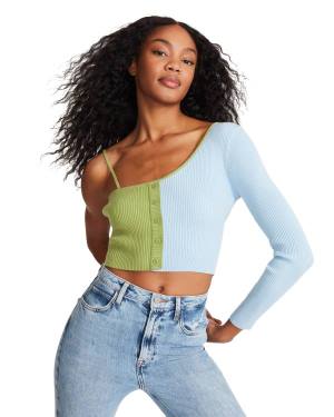 Steve Madden Colorblock Knit Topjes Dames Blauw | SM-278FV