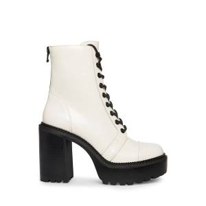 Steve Madden Core Leren Enkellaarsjes Dames Wit | SM-350IG