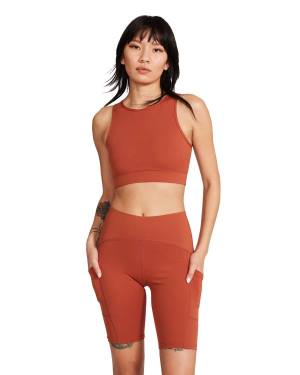 Steve Madden Cropped Active Tank Topjes Dames Bruin | SM-174LU