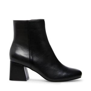 Steve Madden Davist Leren Enkellaarsjes Dames Zwart | SM-709SP