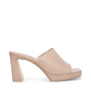 Steve Madden Dedicate Taupe Leren Heel Hakken Dames Grijs Bruin | SM-408YP