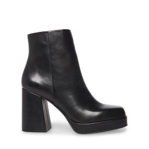 Steve Madden Edsel Leren Enkellaarsjes Dames Zwart | SM-284MK