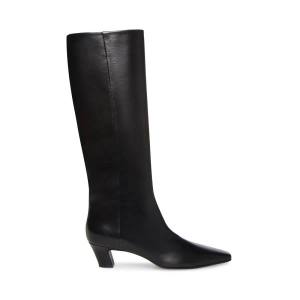 Steve Madden Empire Leren Laarzen Dames Zwart | SM-129UQ