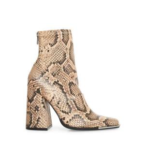 Steve Madden Excess Natural Snake Enkellaarsjes Dames Beige Slangenprint | SM-189CL