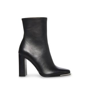 Steve Madden Falcon Leren Enkellaarsjes Dames Zwart | SM-307RD