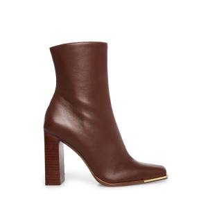 Steve Madden Falcon Leren Enkellaarsjes Dames Bruin | SM-540UY