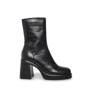 Steve Madden Fantsie Leren Enkellaarsjes Dames Zwart | SM-341FK