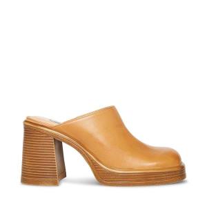 Steve Madden Flirtie Tan Leren Heel Hakken Dames Bruin | SM-429HE