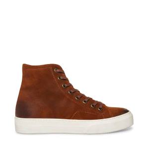 Steve Madden Forte Cognac Suede Sneakers Heren Bruin | SM-961JN