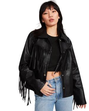 Steve Madden Fringe Jassen Dames Zwart | SM-275OK