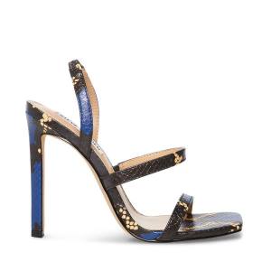 Steve Madden Grade Snake Heel Hakken Dames Blauw Slangenprint | SM-736JU