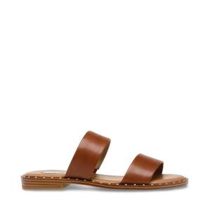 Steve Madden Ivara Cognac Leren Sandalen Dames Bruin | SM-278FU