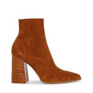 Steve Madden Julina Chestnut Suede Enkellaarsjes Dames Bruin | SM-954RF