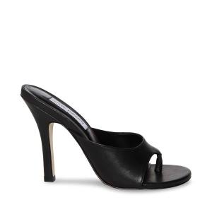 Steve Madden Karina Leren Heel Hakken Dames Zwart | SM-572RB