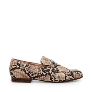 Steve Madden Kensley Tan Snake Platte Schoenen Dames Bruin Slangenprint | SM-526RG