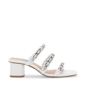 Steve Madden Links Leren Heel Hakken Dames Wit | SM-096UR