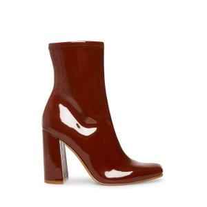 Steve Madden Lynden Cognac Enkellaarsjes Dames Donkerbruin | SM-258AU