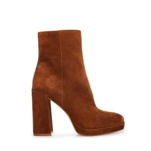 Steve Madden Main Suede Enkellaarsjes Dames Bruin | SM-539TC