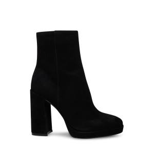 Steve Madden Main Suede Enkellaarsjes Dames Zwart | SM-590PB