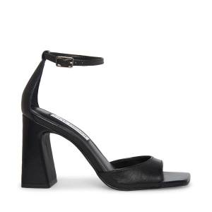 Steve Madden Margot Leren Heel Hakken Dames Zwart | SM-563VR