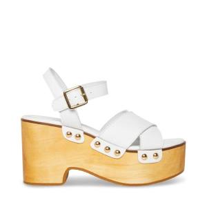 Steve Madden Mosco Leren Sandalen Dames Wit | SM-125HW