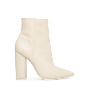 Steve Madden Noticed Bone Leren Enkellaarsjes Dames Beige | SM-692CF