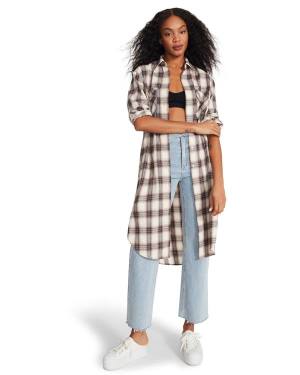 Steve Madden Plaid Duster Jassen Dames Blauw | SM-071AI