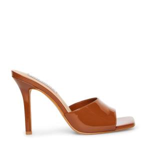 Steve Madden Signal Cognac Lak Heel Hakken Dames Bruin | SM-417AL