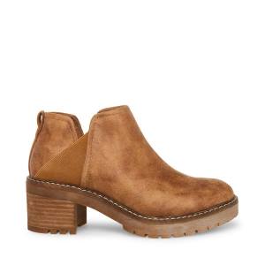 Steve Madden Tamarra Cognac Enkellaarsjes Dames Bruin Gekleurd | SM-283CI