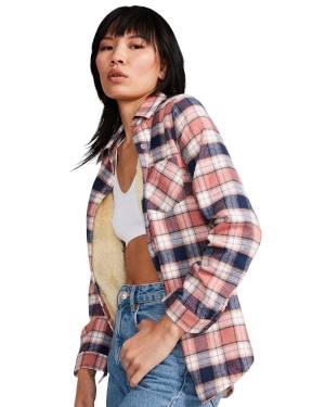 Steve Madden Teddy Gevoerde Flannel Jassen Dames Roze | SM-059ET