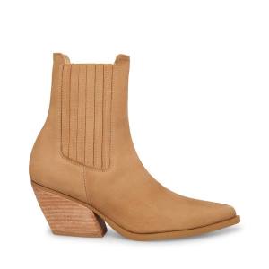 Steve Madden Terezza Tan Nubuck Enkellaarsjes Dames Bruin | SM-615UV